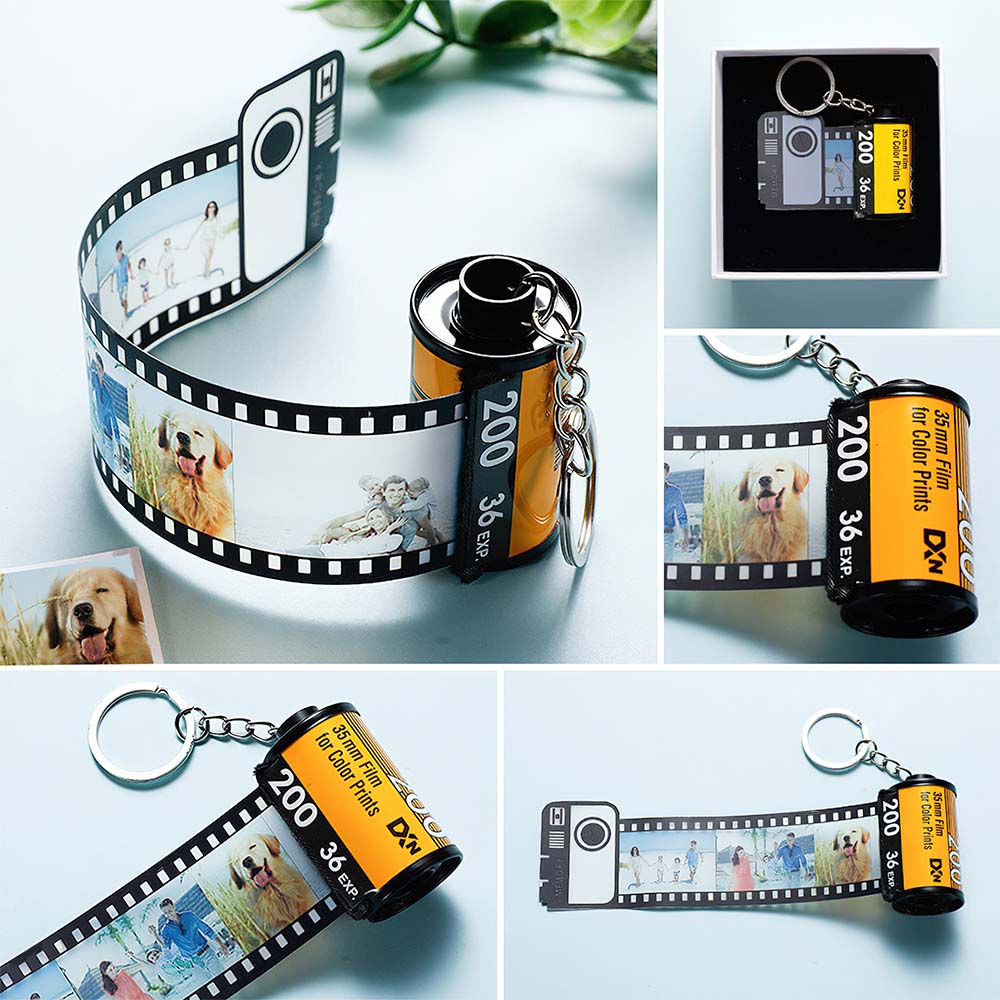 Birthday Gifts for Girlfriend Custom Personalized Keyring Colorful Camera Roll Keychain Romantic Customized Gifts