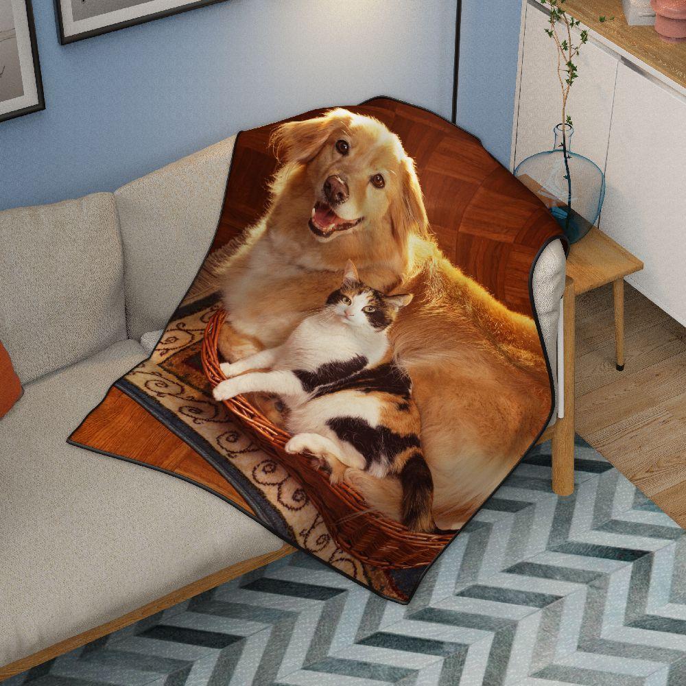 Custom Photo Blankets Personalized Pets Photo Fleece Blanket Custom Dogs Blankets