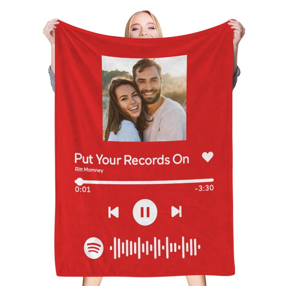 Spotify Gift Spotify Music Blanket Personalised Photo Blanket Birthday Gift For Her