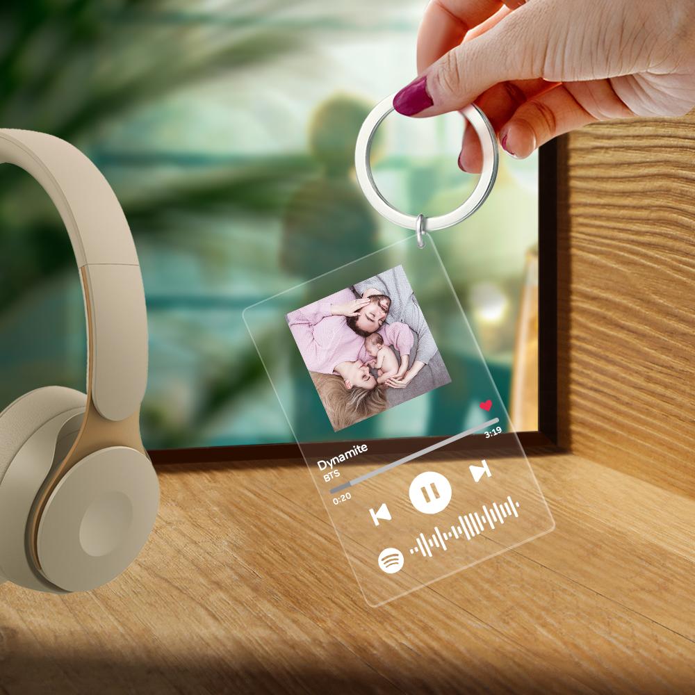 Custom Spotify Code Music Plaque Keychain Gifts for Decor(2.1in x 3.4in)