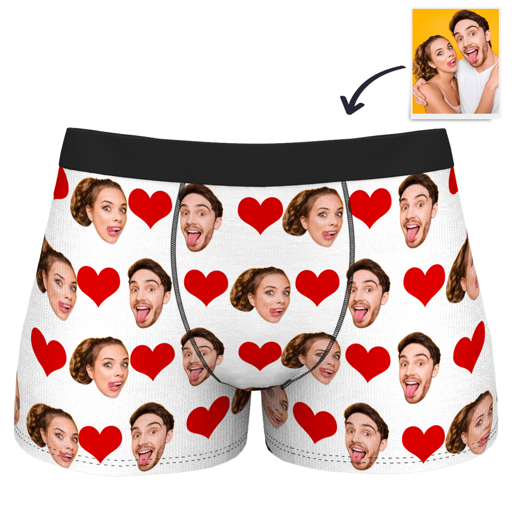 Personalised Photo Boxer Custom Heart Boxer Shorts