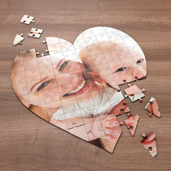 Personalized Heart Shaped Photo Puzzle Custom Heart Shaped Photo Jigsaw Puzzle