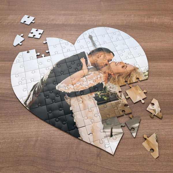 Couple Photo Puzzle Personalized Photo Heart Shaped Puzzle For Lover