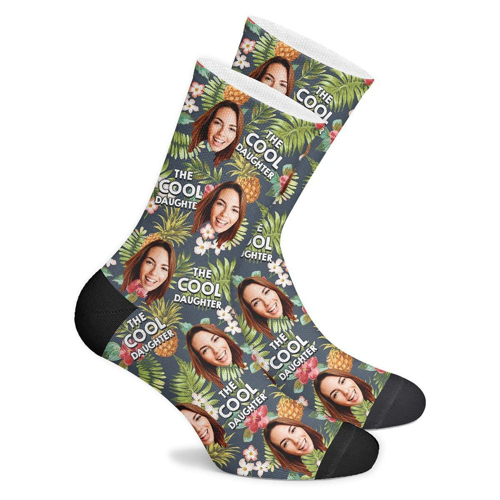 Custom Face Socks Cool Daughter Tropical