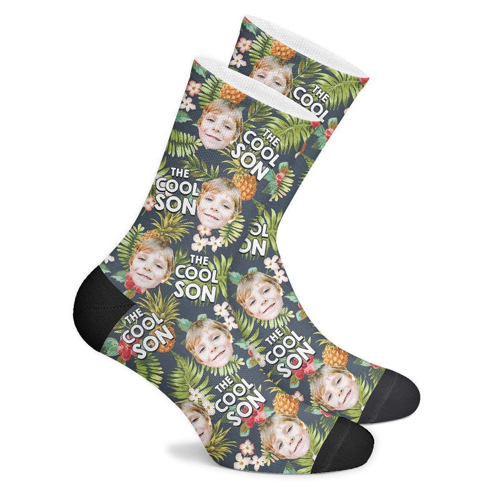Custom Face Socks Cool Personalized Son Tropical Socks