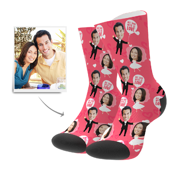 Custom Face Socks Personalized Photo Socks - Wedding Anniversary