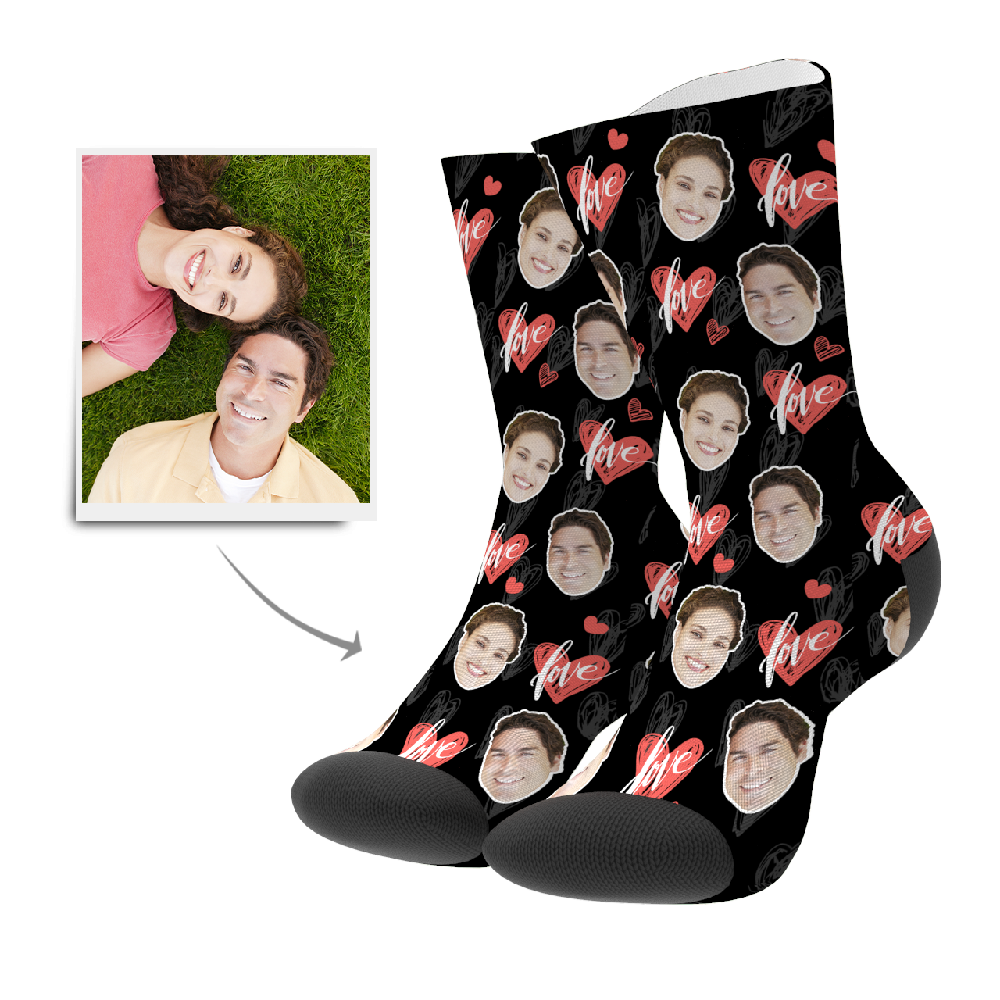 Personalized Photo Socks Custom Heartbeat Socks