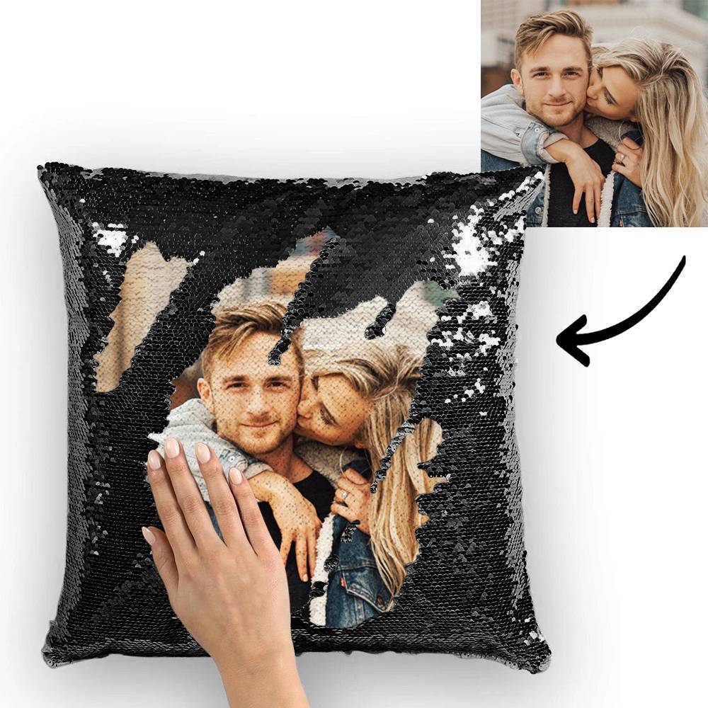Custom Photo Reversible Magic Sequin Pillow Pillow for Mom 15.75inch*15.75inch