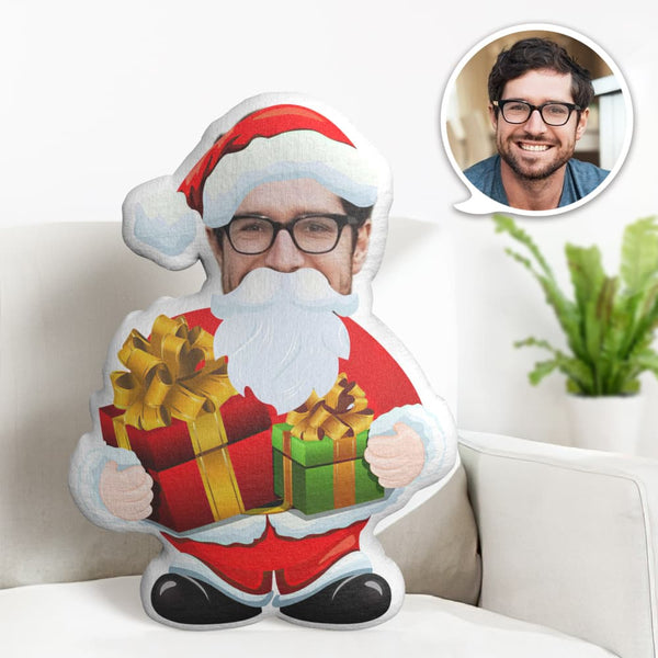 Custom Face Pillow Personalized Photo Pillow Gift Santa Claus MiniMe Pillow Gifts for Christmas - makephotopuzzle