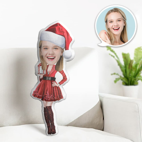 Custom Face Pillow Personalized Photo Pillow Christmas Dress MiniMe Pillow Gifts for Christmas - makephotopuzzle