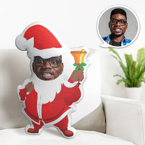 Custom Face Pillow Personalized Photo Pillow Fat Bell Santa Claus MiniMe Pillow Gifts for Christmas - makephotopuzzle