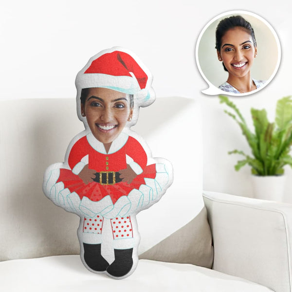Custom Face Pillow Personalized Photo Pillow Polka Dot Christmas Skirt MiniMe Pillow Gifts for Christmas - makephotopuzzle