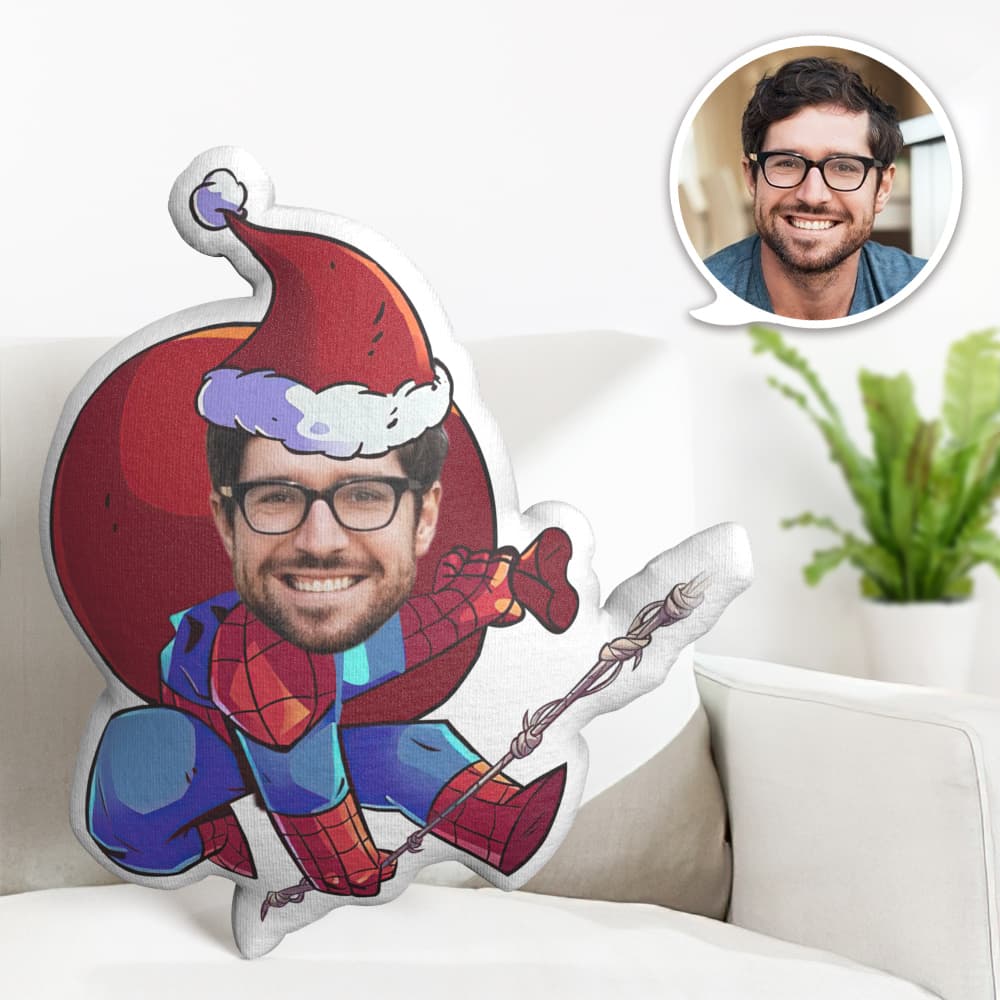 Custom Face Pillow Personalized Photo Pillow Christmas Spider Man MiniMe Pillow Gifts for Christmas