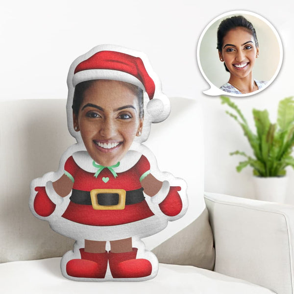 Custom Face Pillow Personalized Photo Pillow Short Sleeve Christmas Skirt MiniMe Pillow Gifts for Christmas - makephotopuzzle
