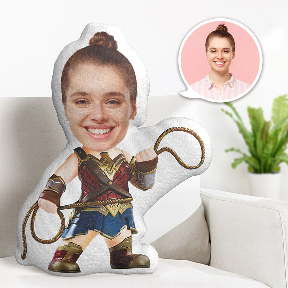 Custom Face Pillow Personalized Photo Pillow Wonder Woman MiniMe Pillow Gifts for Her
