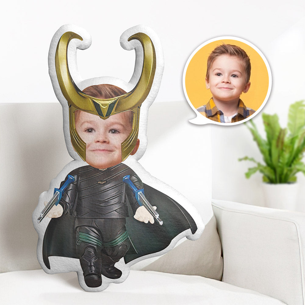 Custom Face Pillow Personalized Photo Pillow Loki MiniMe Pillow Gifts for Kids