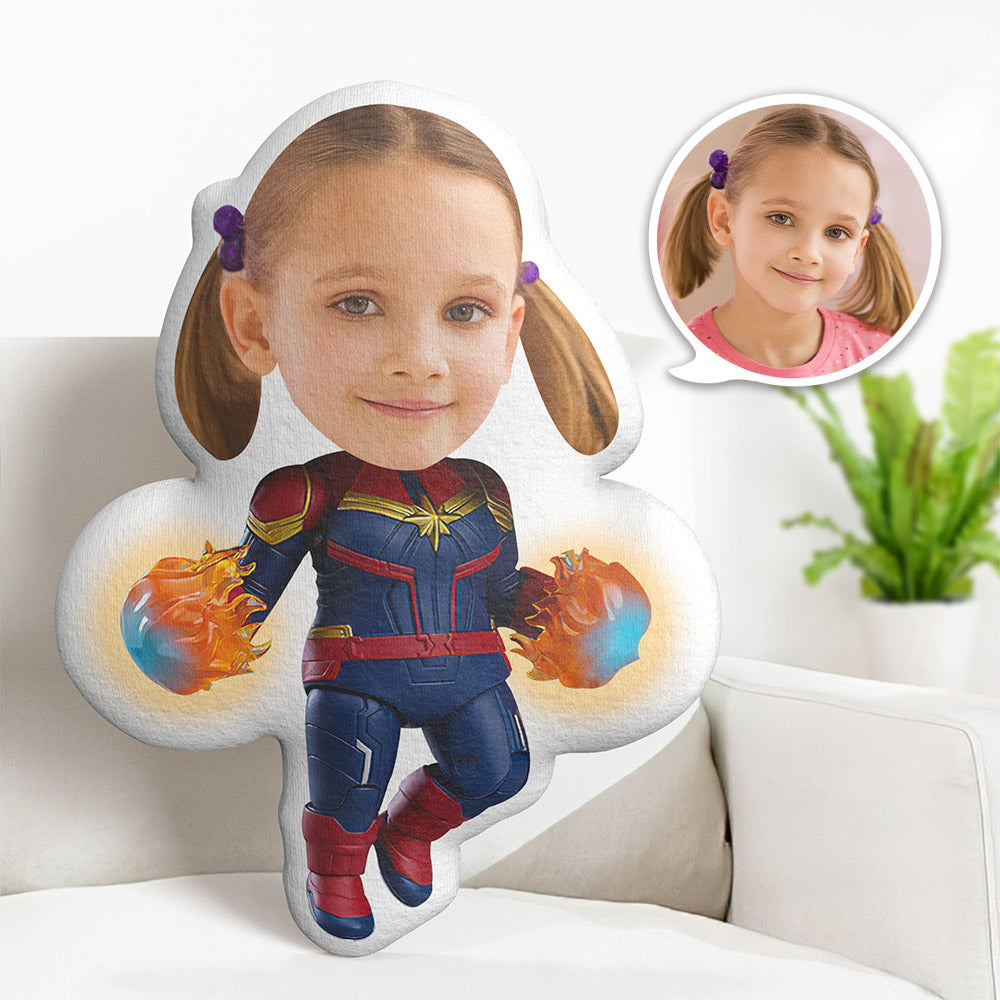 Custom Face Pillow Personalized Photo Pillow Fire Wonder Woman MiniMe Pillow Gifts for Kids