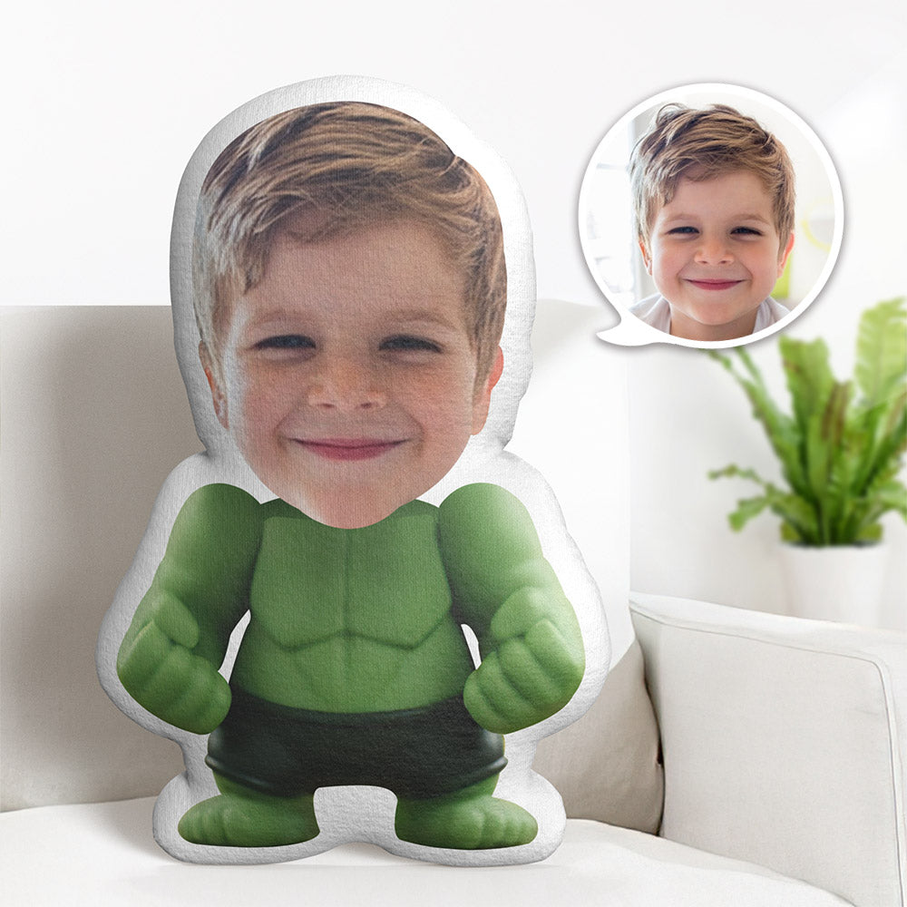 Custom Face Pillow Personalized Photo Pillow Black Boxer Hulk MiniMe Pillow Gifts for Kids