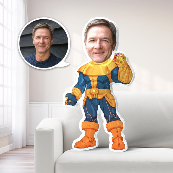 Personalized Photo My Face Pillow Custom Face Pillow Thanos Photo Pillow Costume Doll Unique Gift - makephotopuzzle