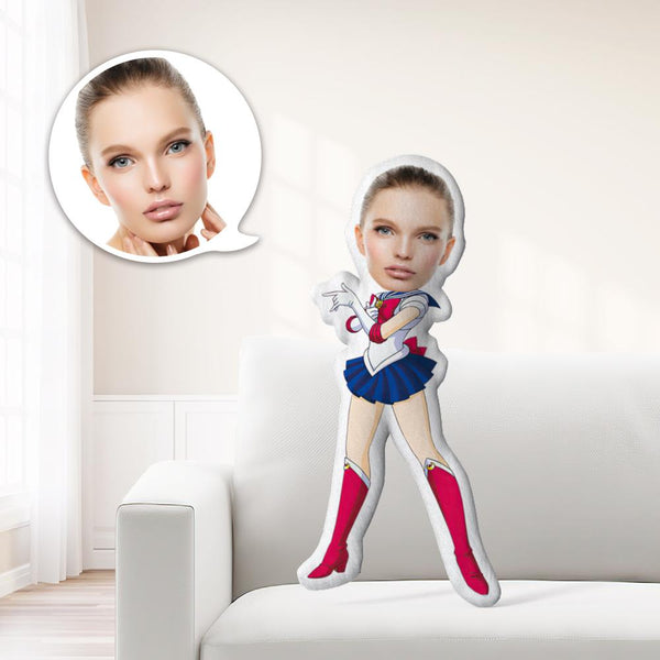 Personalized Photo My face on Pillows Custom Minime Dolls Gag Gifts Toys Sailor Moon Costume - makephotopuzzle
