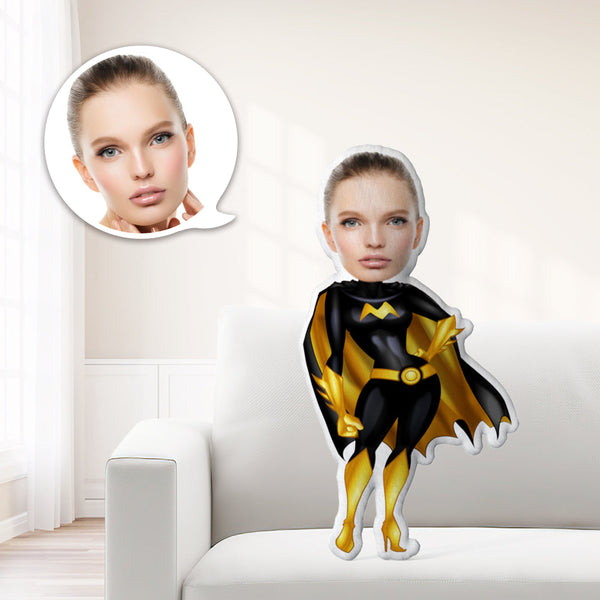 Custom Face Body Pillows Personalized My face Photo Pillow Personalized Batwoman In A Cape Throw Pillow - makephotopuzzle