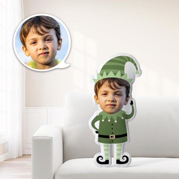 Custom Christmas Green Hat Elf Minime Throw Pillow Unique Personalized Minime Throw Pillow Give Your Child The Most Meaningful Gift - makephotopuzzle
