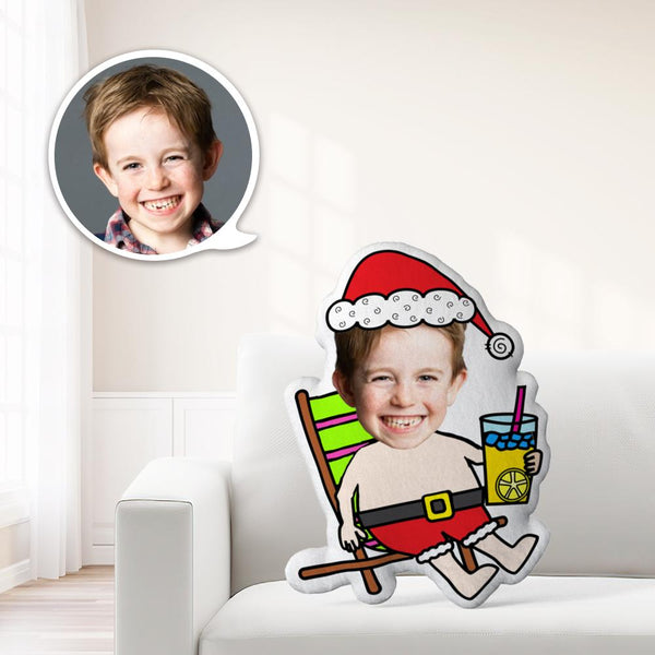 Custom Cute Christmas Baby Surfing Minime Throw Pillow Unique Personalized Minime Throw Pillow Give Your Child The Most Meaningful Gift - makephotopuzzle