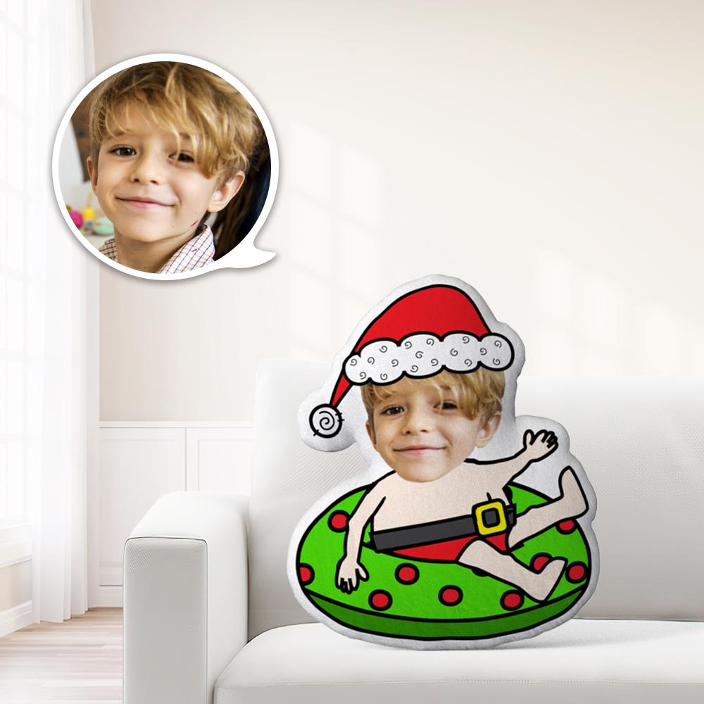 Unique Personalized Face Picture Minime Throw Pillow Custom Christmas Minime Throw Pillow