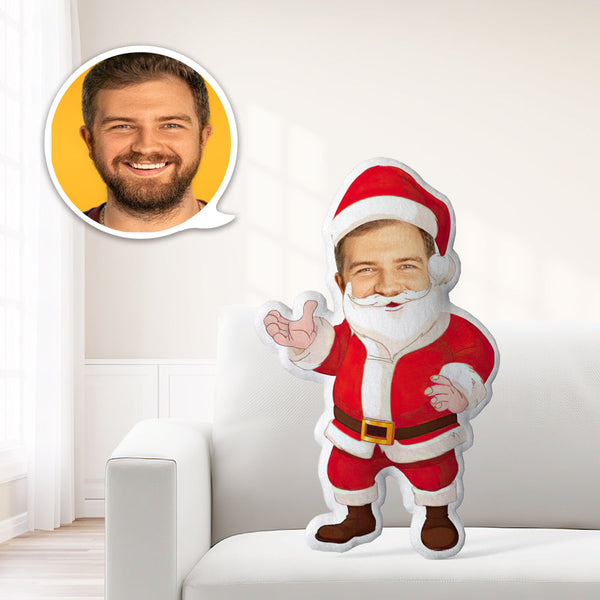 Custom Face Photo Santa Minime Throw Pillow Chirstmas Gift Personalized The Santa Gift For Chirstmas Party - makephotopuzzle