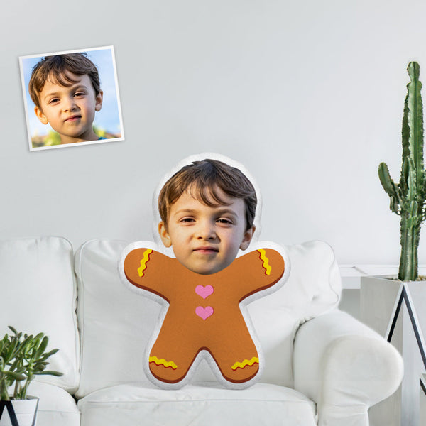 Custom Face Photo Minime Doll Unique Personalized Cute Running Gingerbread Man The Most Funny Gift - makephotopuzzle