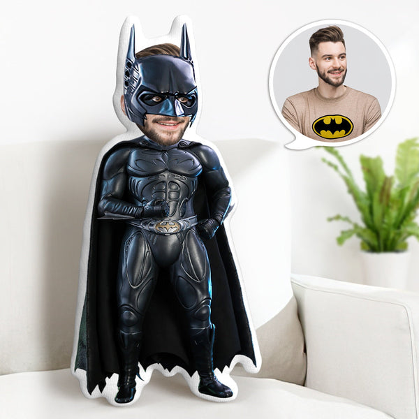 Custom Face Pillow Personalized Batman Gifts Custom MinIMe Pillow Gifts for Him - makephotopuzzle
