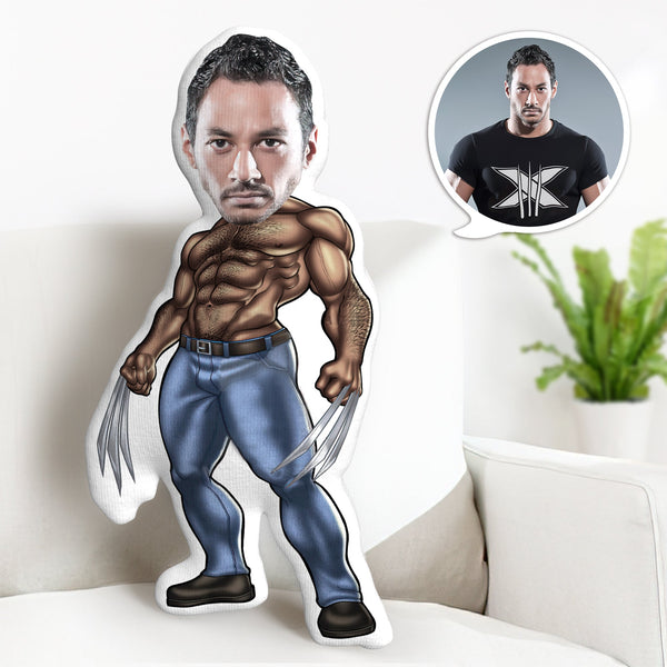 Custom Face Pillow Personalized Wolverine Pillow Gifts Custom MinIMe Pillow Gifts for Him - makephotopuzzle