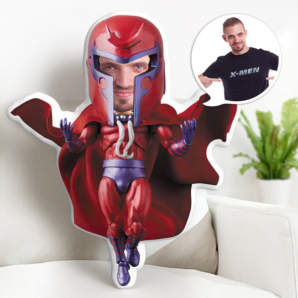 Custom Face Pillow Personalized Magneto Pillow Gifts Custom MinIMe Pillow Gifts for Him - makephotopuzzle