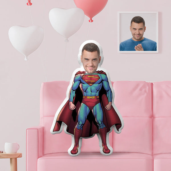 Face Pillow Personalized Photo Pillow Super Boy Gifts Custom MinIMe Pillow Doll - makephotopuzzle