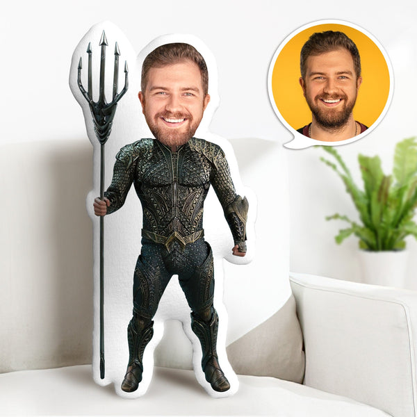 Custom Face Pillow Aquaman Dolls Personalized Photo Pillow Customized Fun Gifts - makephotopuzzle
