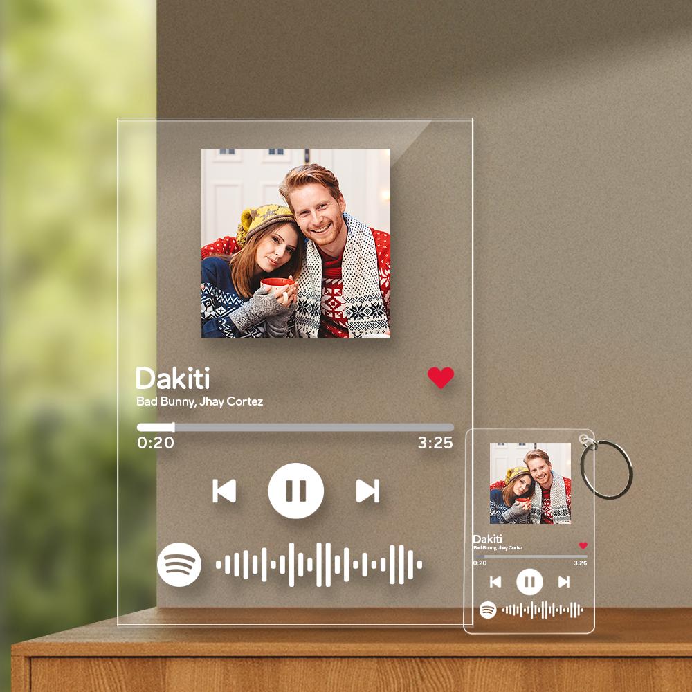 Father's Day Gifts Custom Spotify Code Music Plaque(4.7in x 7.1in) With A Free Same Keychain(2.1in x 3.4in)