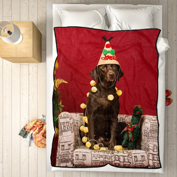 Personalized Fleece Blanket with Photo of Pet Dog Festival