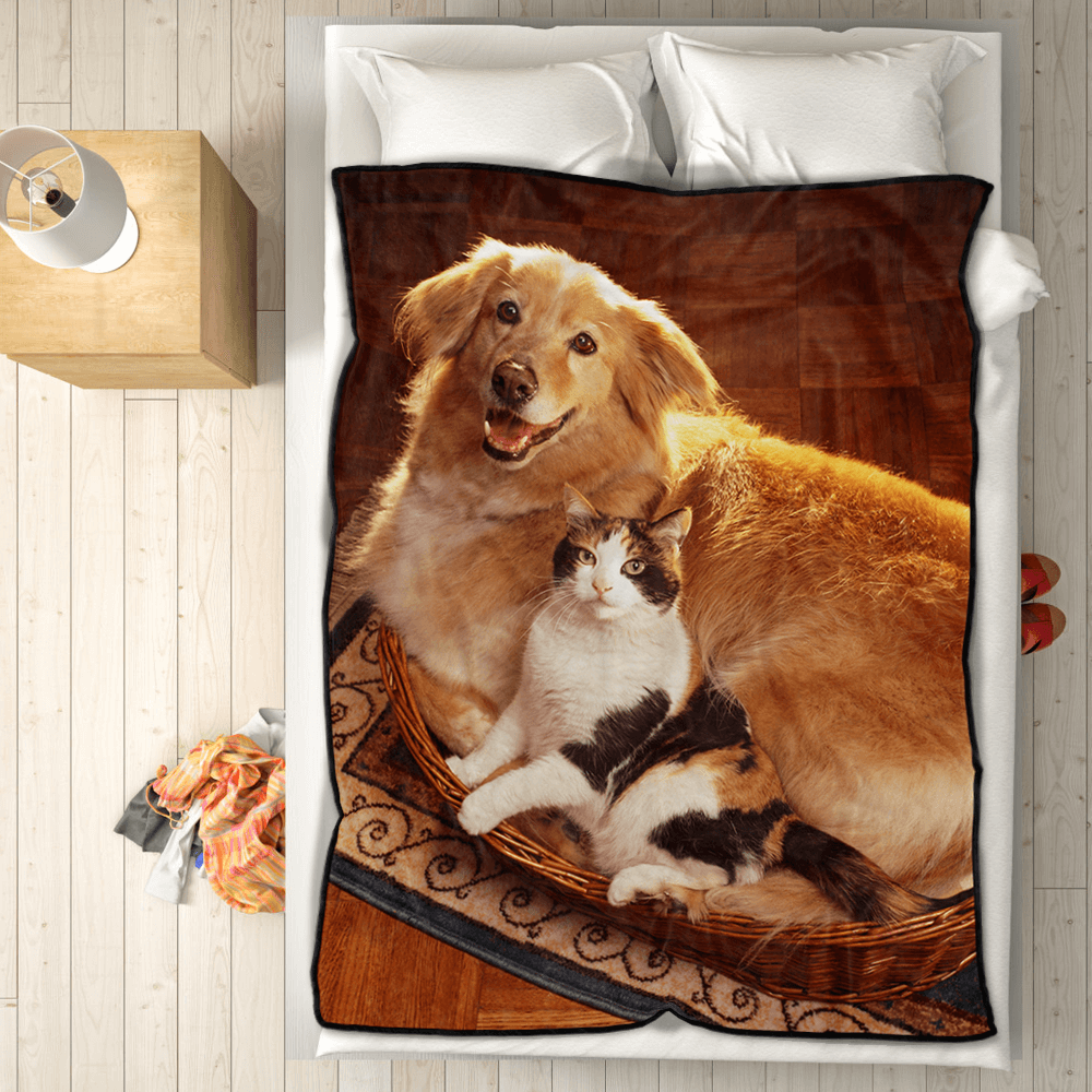Custom Photo Blankets Personalized Pets Photo Fleece Blanket Custom Dogs Blankets