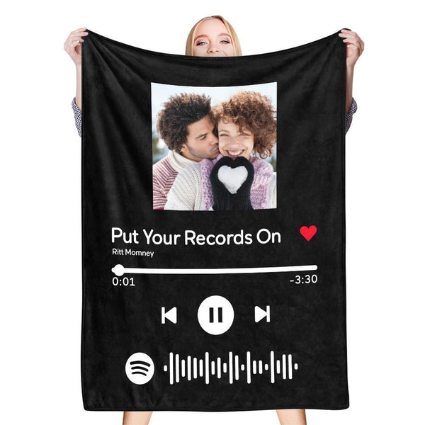 Spotify Gift Spotify Music Blanket Personalized Photo Blanket Birthday Gift For Her