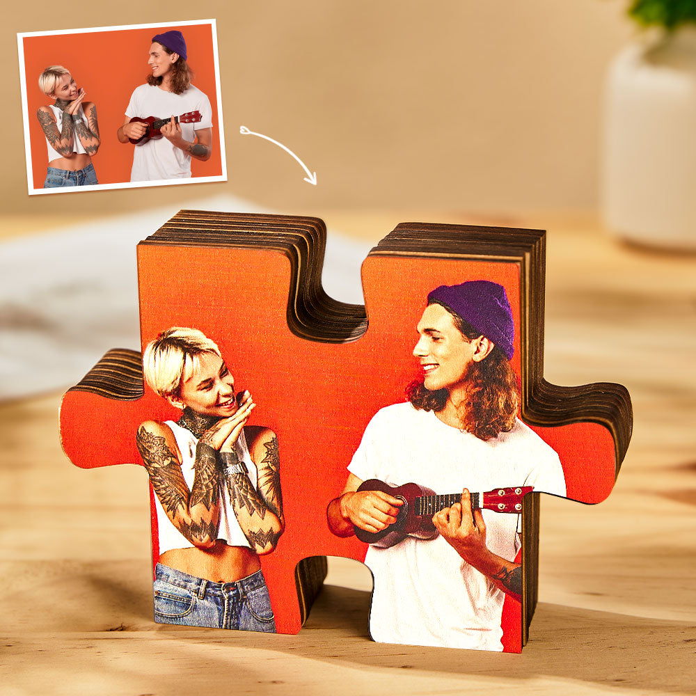 Custom Photo Jigsaw Frame Decoration Personalized Picture Puzzle Piece  Desktop Decoration