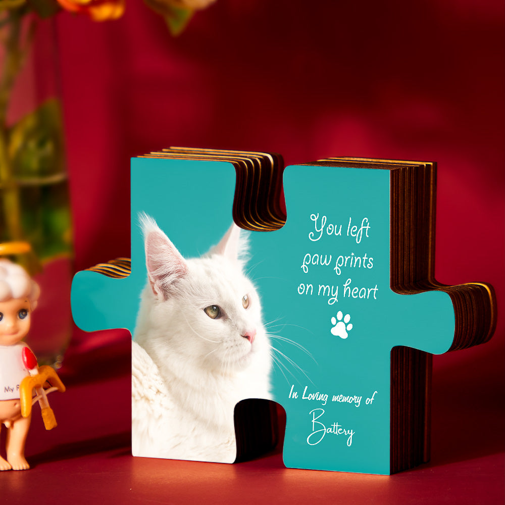 Custom Pet Photo Text Jigsaw Frame Decoration Personalized Picture Memorial Frame