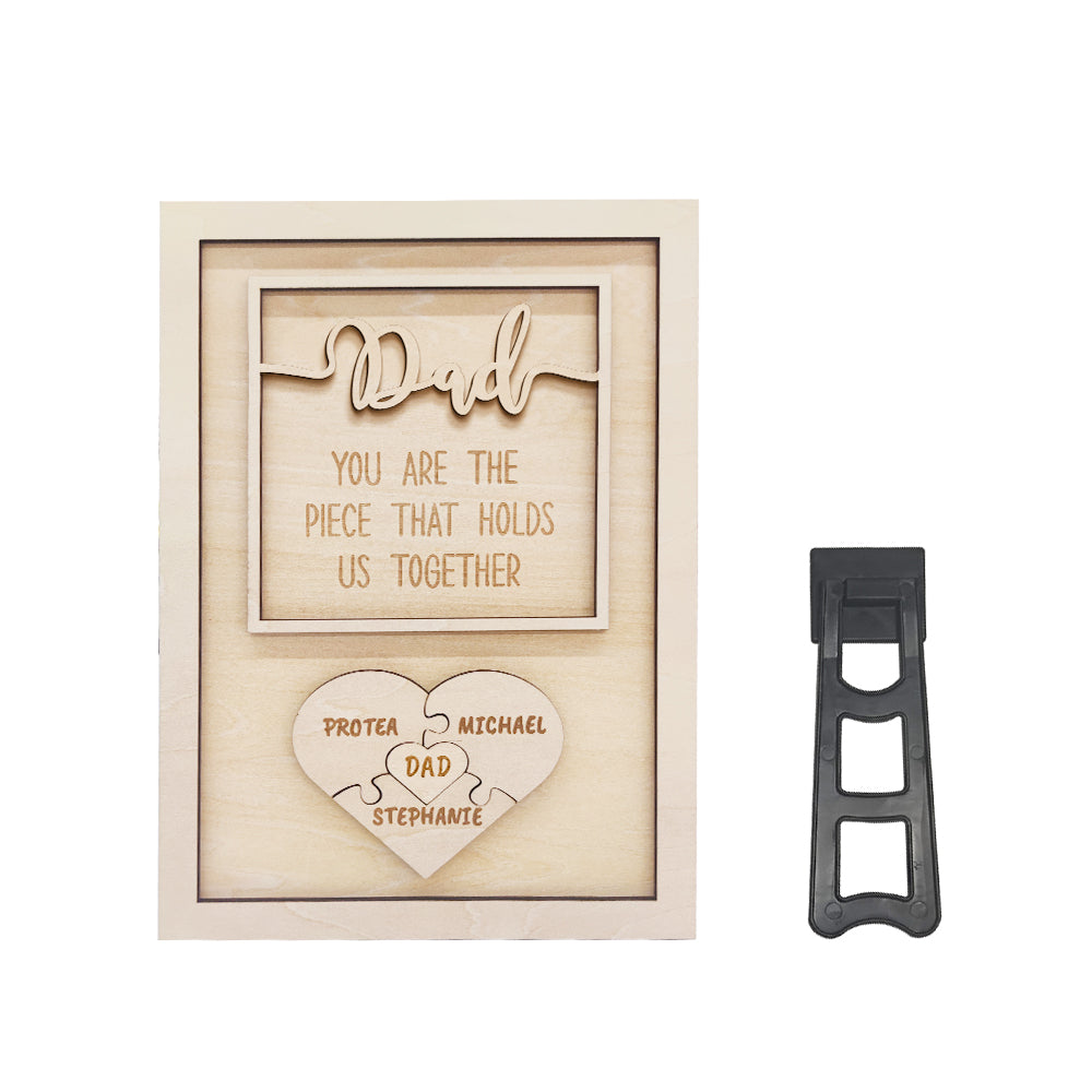 Personalized Puzzle Plaque Dad You Are the Piece That Holds Us Together Father's Day Gift