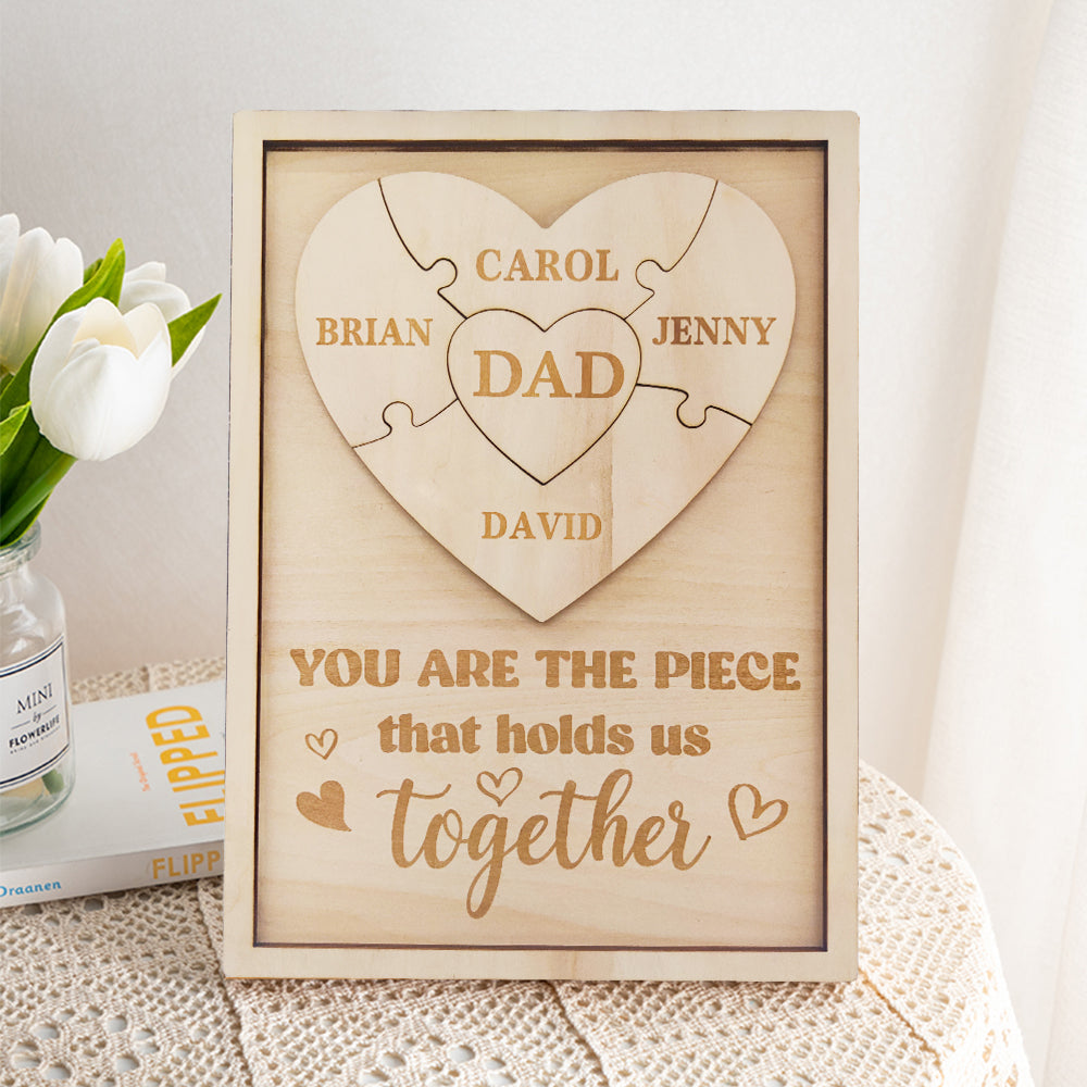 Personalized Dad Puzzle Sign You Are the Piece That Holds Us Together Gifts for Dad