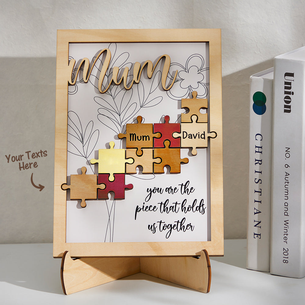 Custom Name Puzzle Ornament Creative Wooden Gifts for Mom