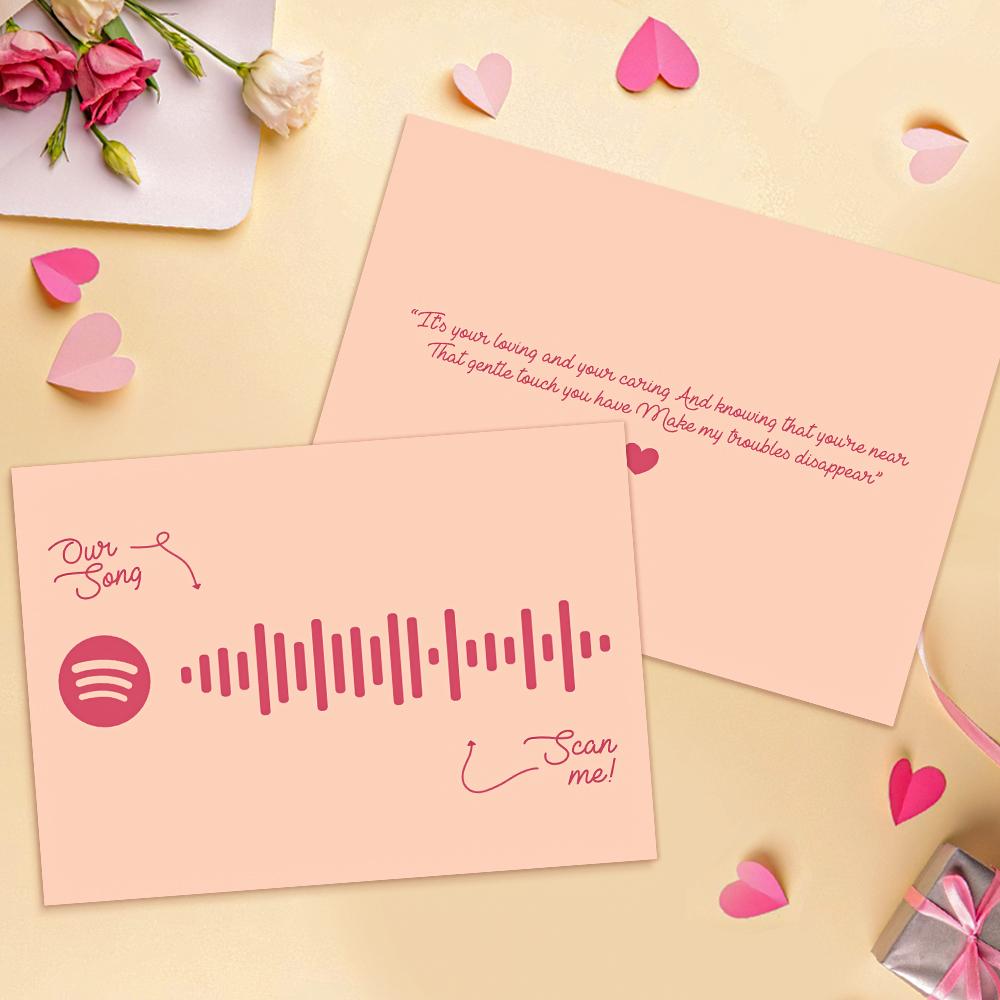 Custom Spotify Code Music Greeting Card with Our Song Custom Word Card