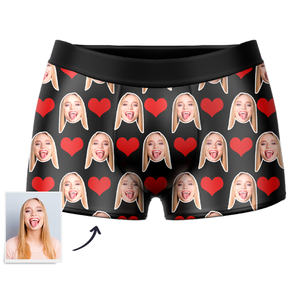 Personalised Photo Boxer Custom Heart Boxer Shorts