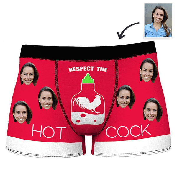 Personalised Photo Boxer Shorts for Men with "RESPECT THE CORK" Printed