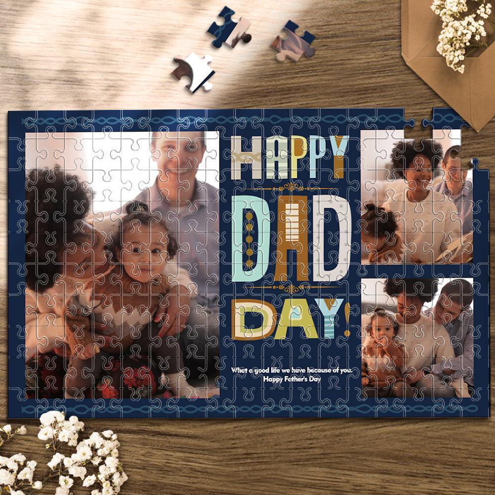 Custom Photo Jigsaw Puzzle Happy Dad Day Best Indoor Gifts  35 -1000 Pieces