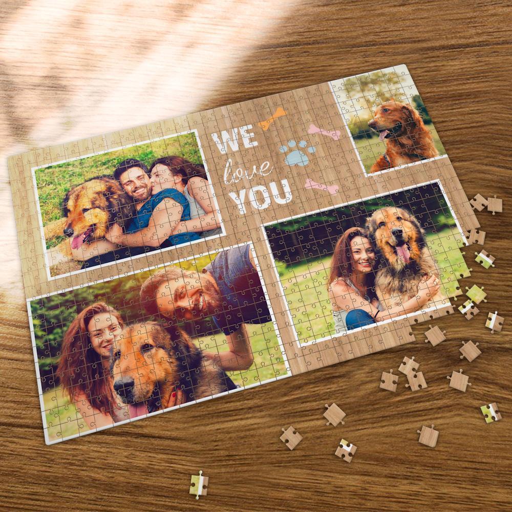 Custom Photo Jigsaw Puzzle We Love You Photo Puzzle for Pet and Family