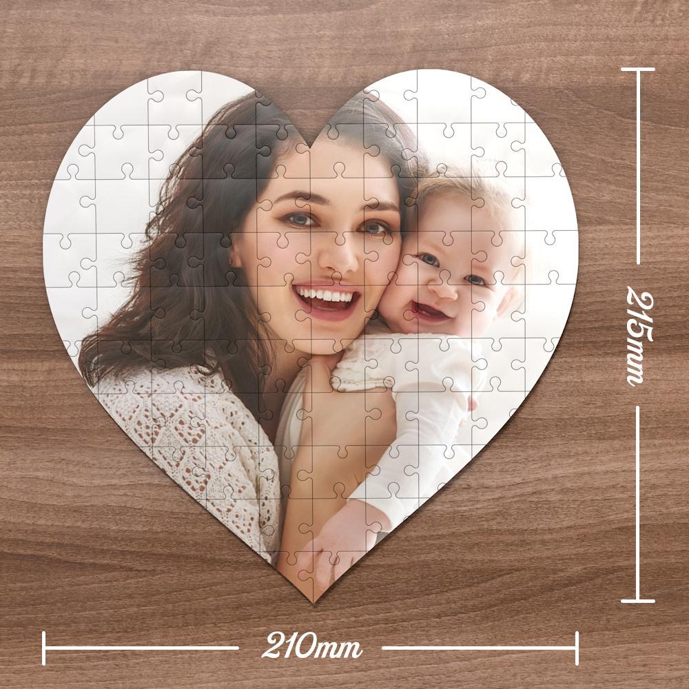 Custom Heart Shaped Family Photo Puzzle